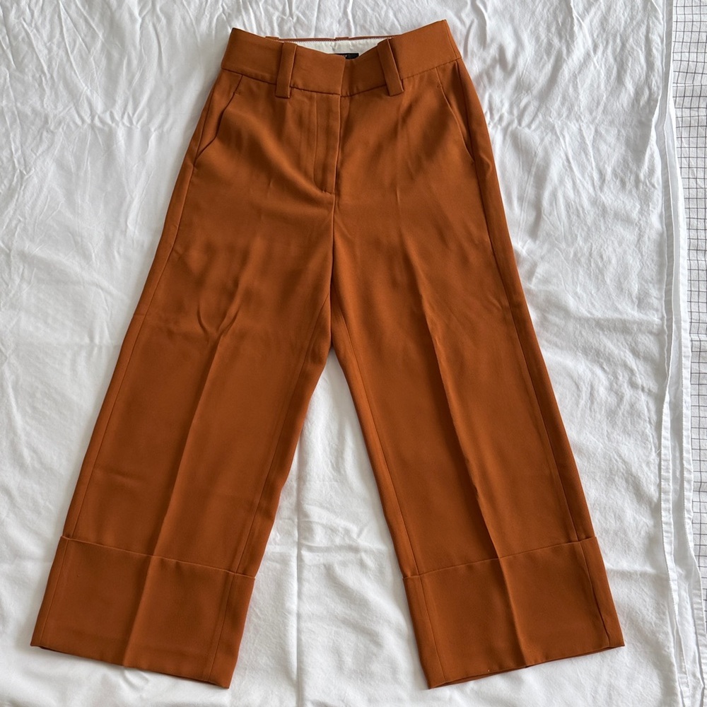 J. Crew 365 Crepe Wide Cuff Wide-Leg Crop Pants